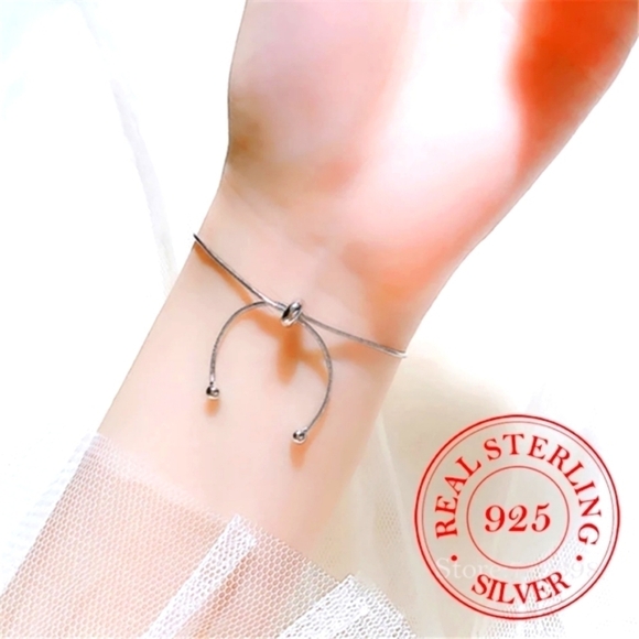 NEW 925 Sterling‎ Silver Sliding Tassel Adjustable Bracelet - Picture 6 of 12